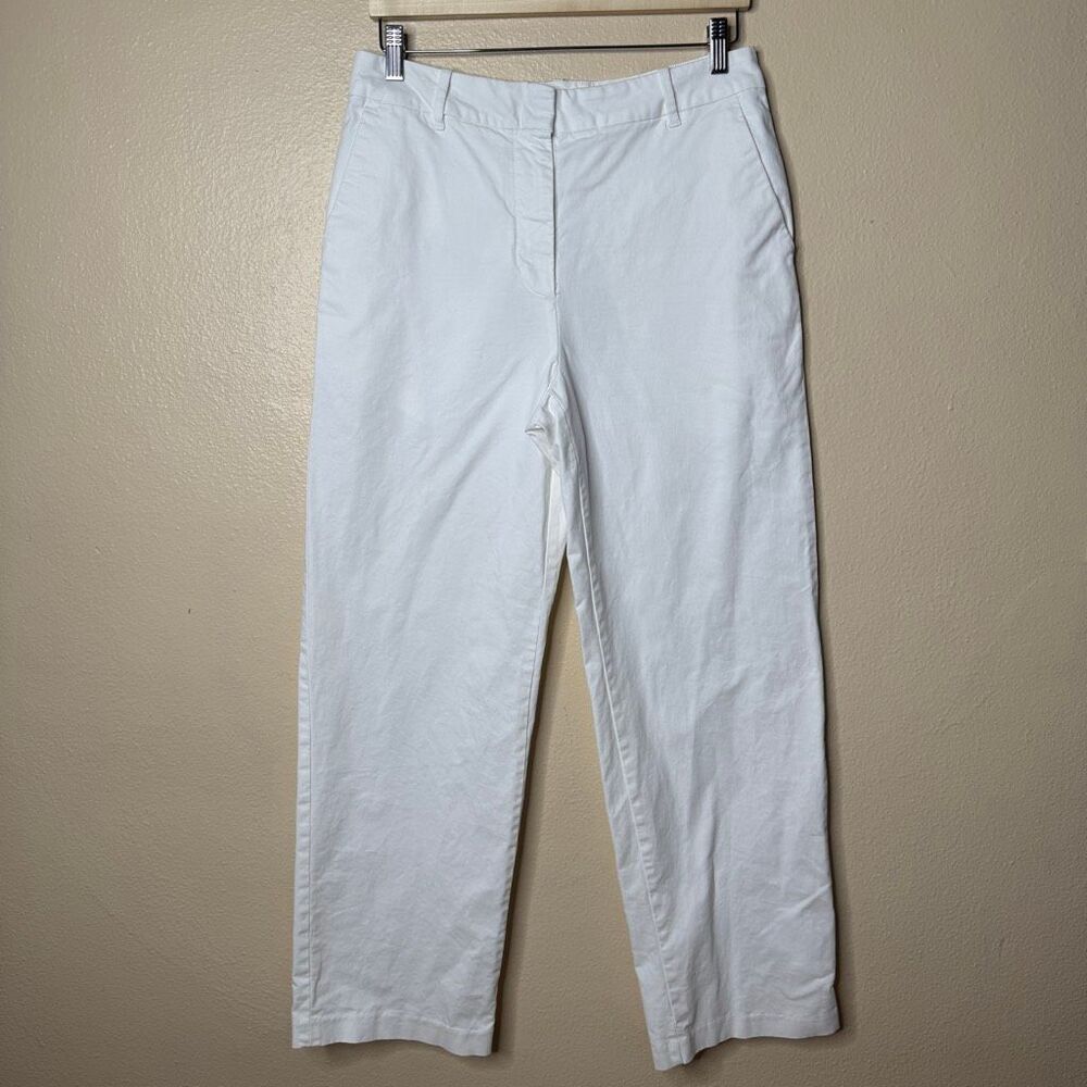 Wilfred Aritzia Pants Women's 8 White Wide Leg Trousers Cotton Casual